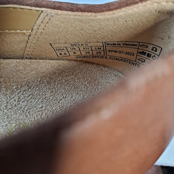 Vionic Willa II Leather Slip On Loafers Women's 8.5 Brown Arch Support Cushioned - Picture 7 of 8